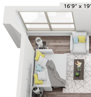 Studio floor plan | Presidential Towers Chicago IL